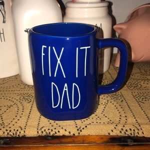 Rae Dunn FIX IT DAD Mug Shiny Blue